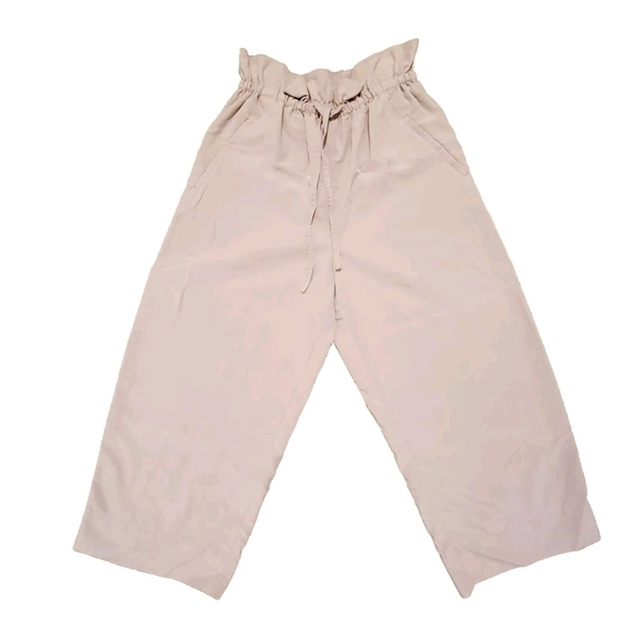 The Group Babaton Pull on Pants Beige Pocket Drawstring High Rise Casual - Picture 1 of 4
